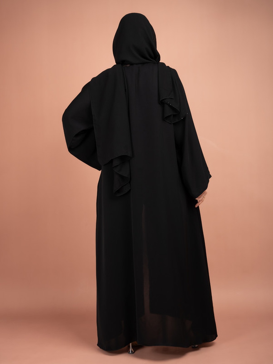 Black Beadwork Emirati Abaya