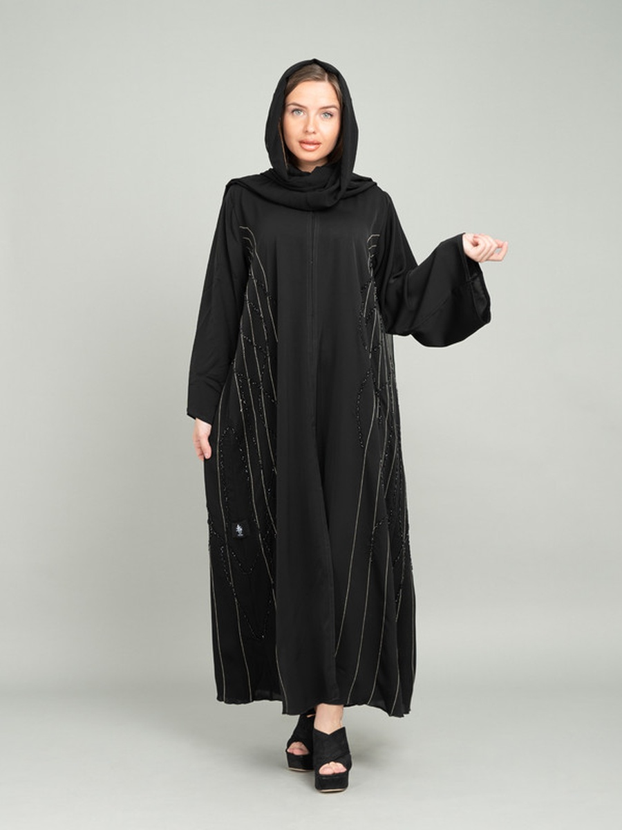 Black  Emboidery Emirati Abaya