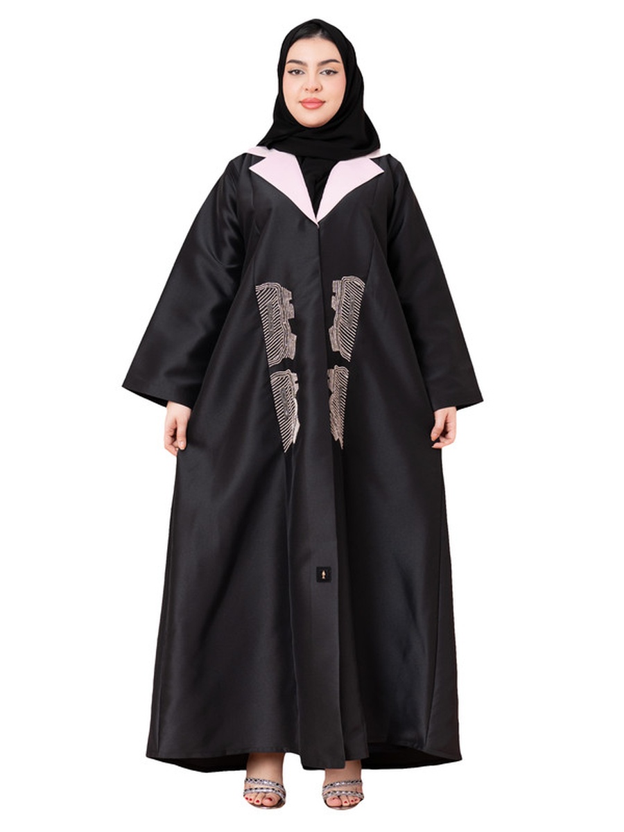 Black Beaded Blazer Abaya