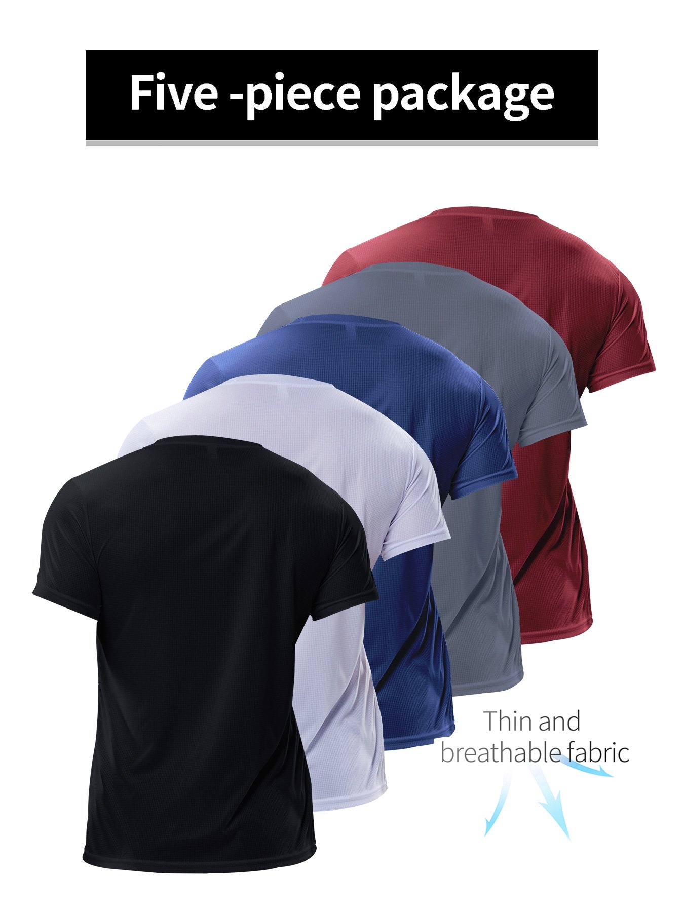 Men Pack of 5 - Short Sleeves Performance T-Shirt
