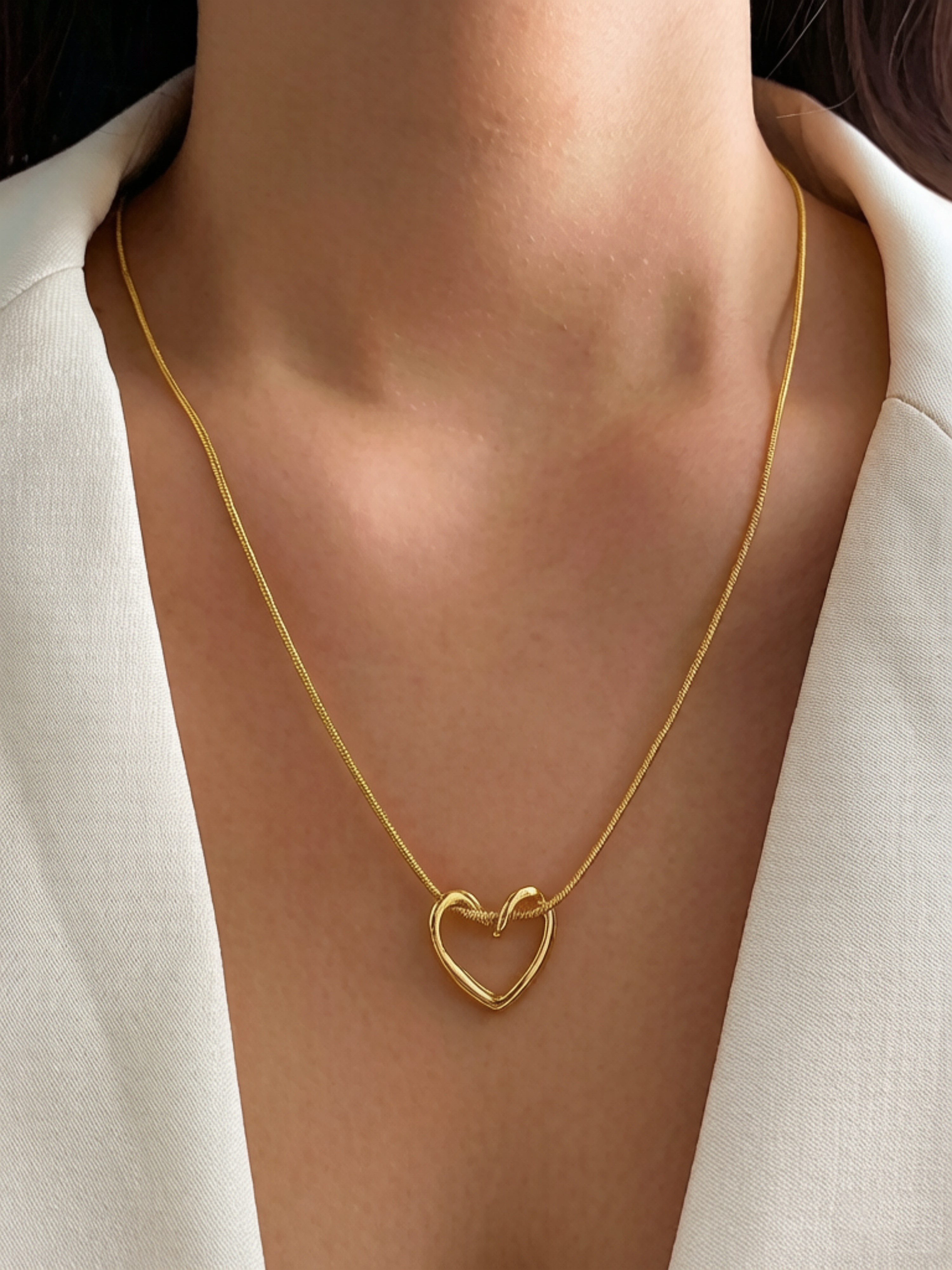 Golden Heart Pendant Necklace