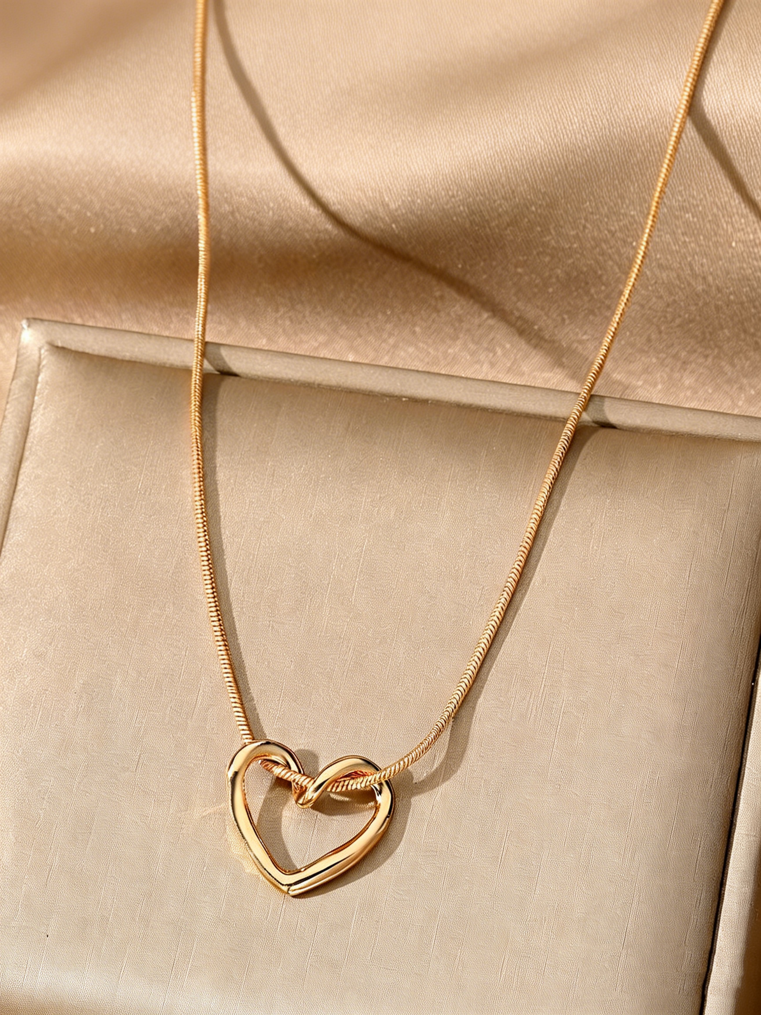Golden Heart Pendant Necklace