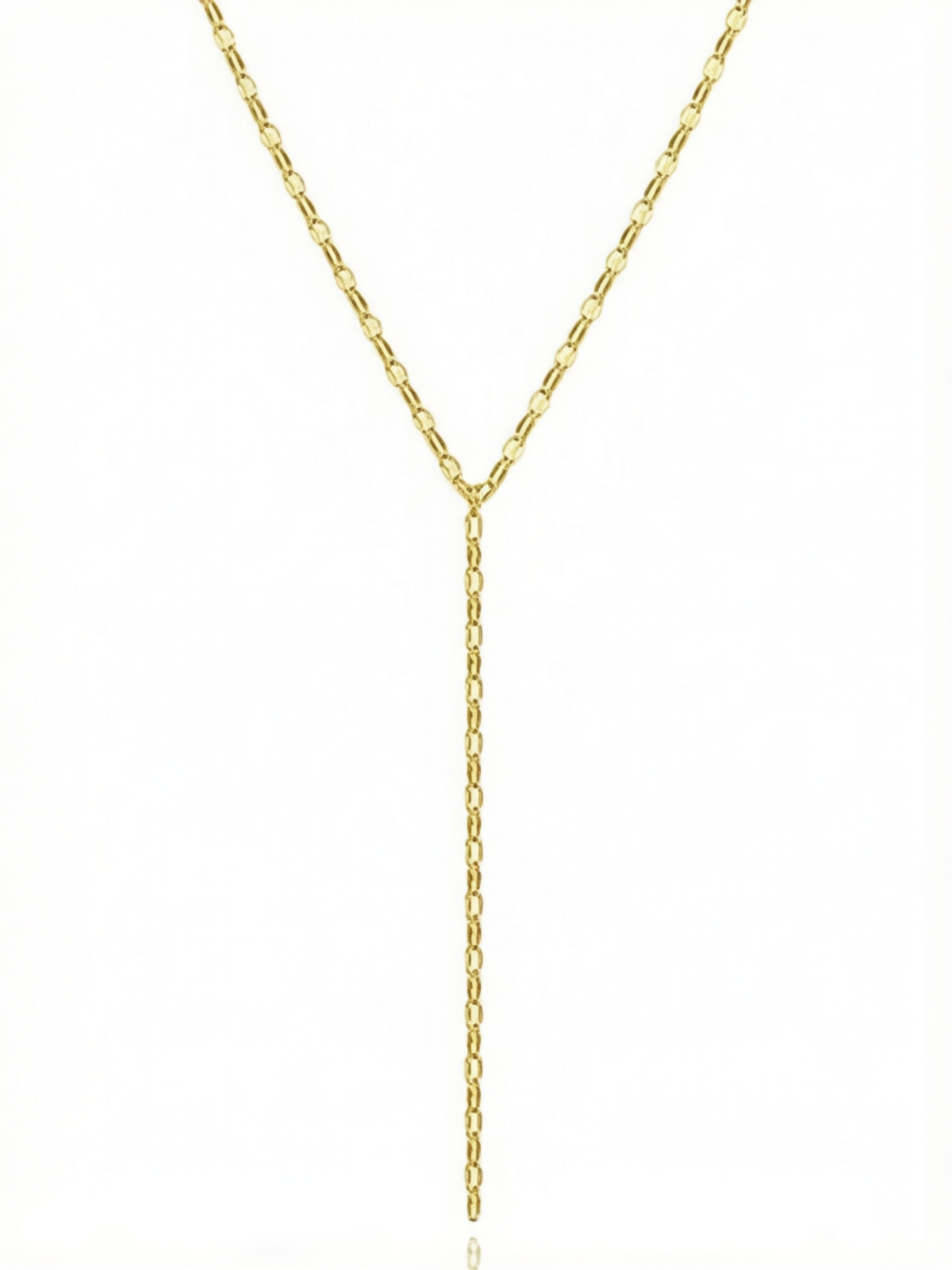 Gold Chain Lariat Necklace