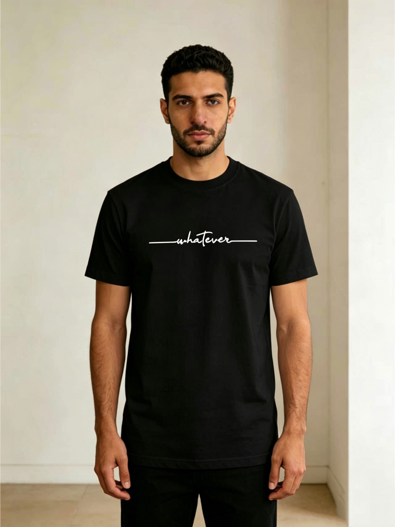 Men Black Graphic Print Round Neck T-Shirt