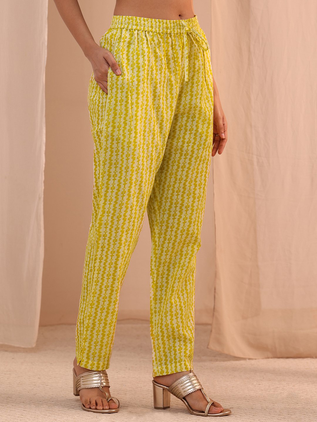 Yellow Embroidered Cotton Straight Fit Kurta, Straight Pants And Dupatta Set