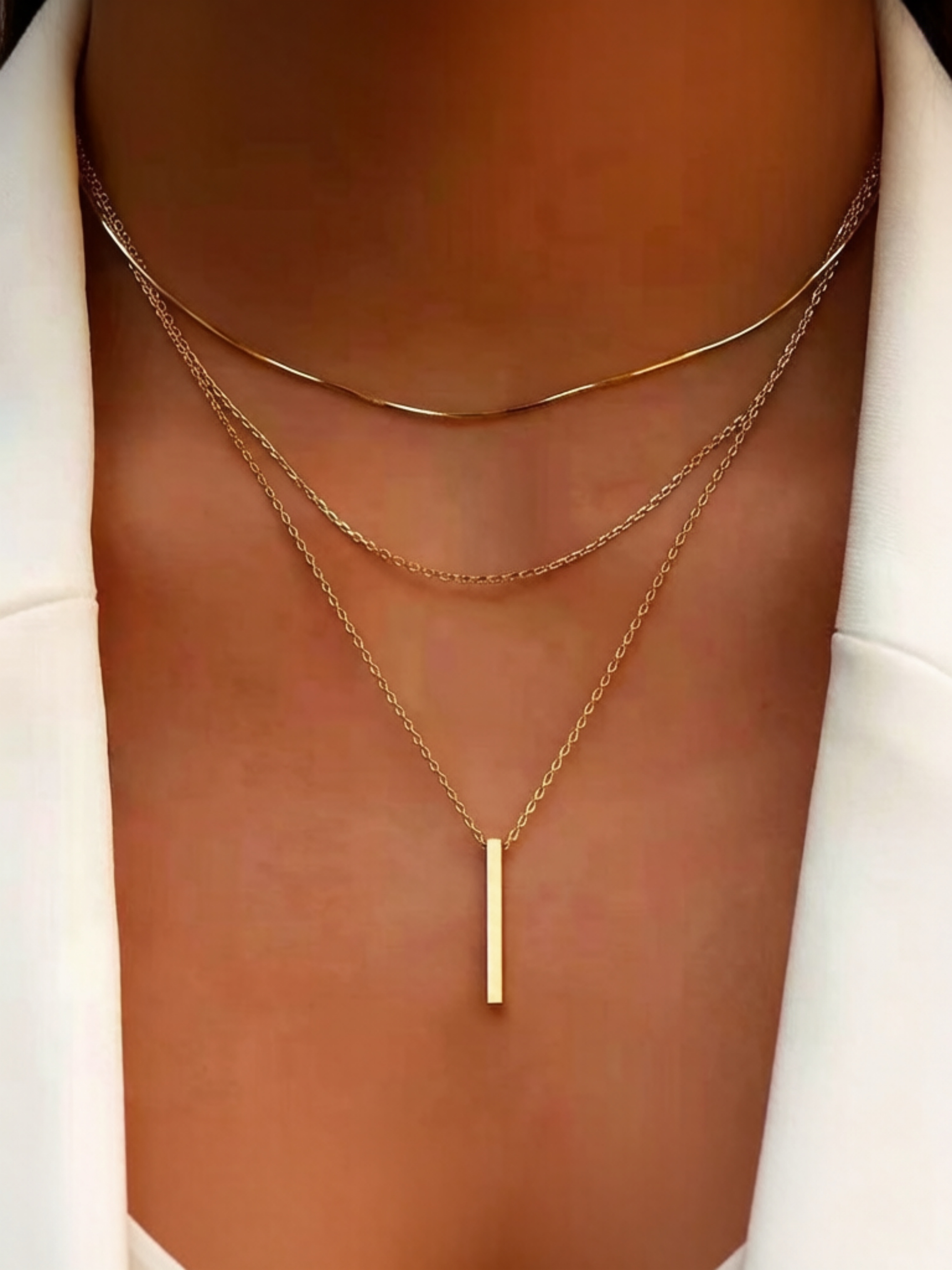 Gold Layered Necklace Set