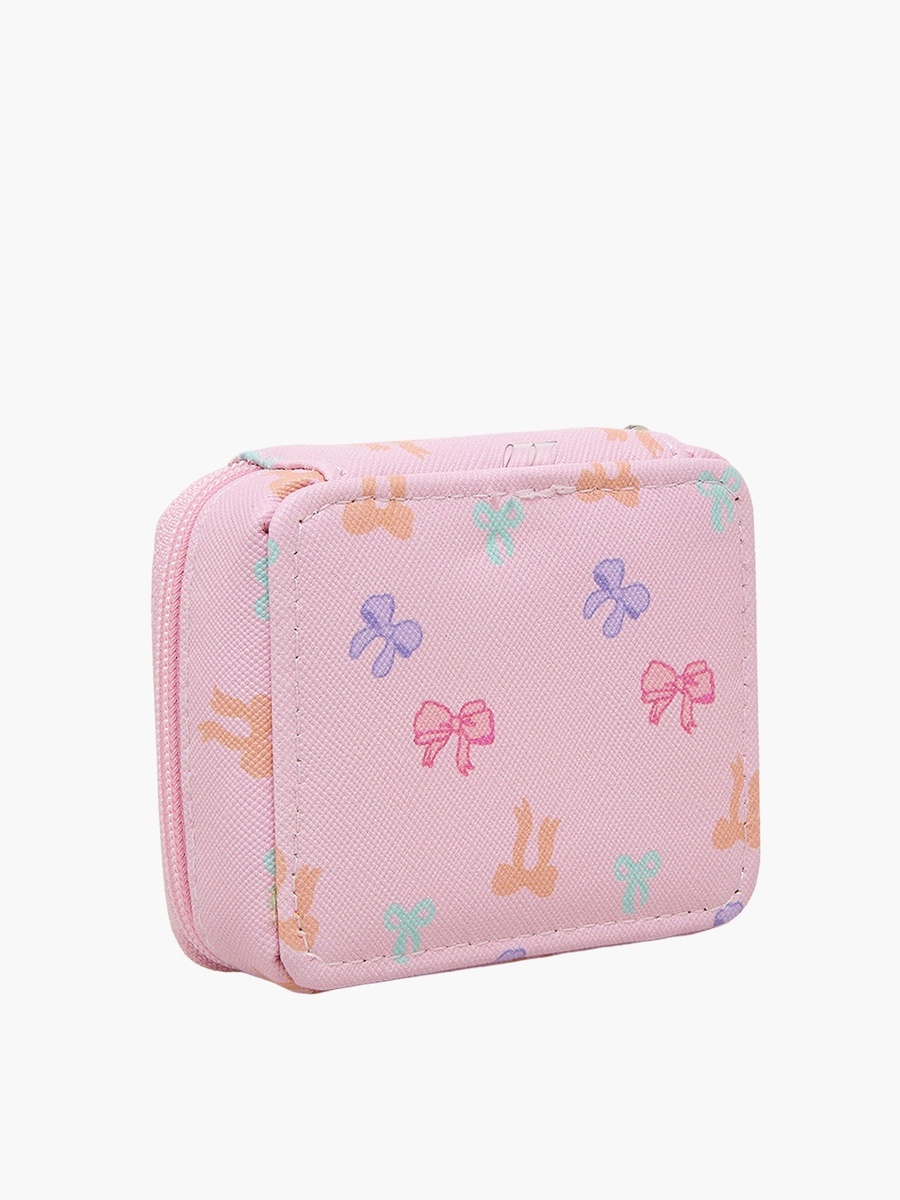Bow Print Pill Case with Zip Closure