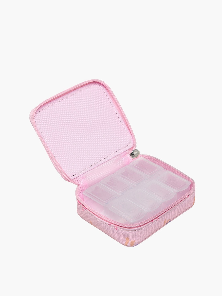 Bow Print Pill Case with Zip Closure