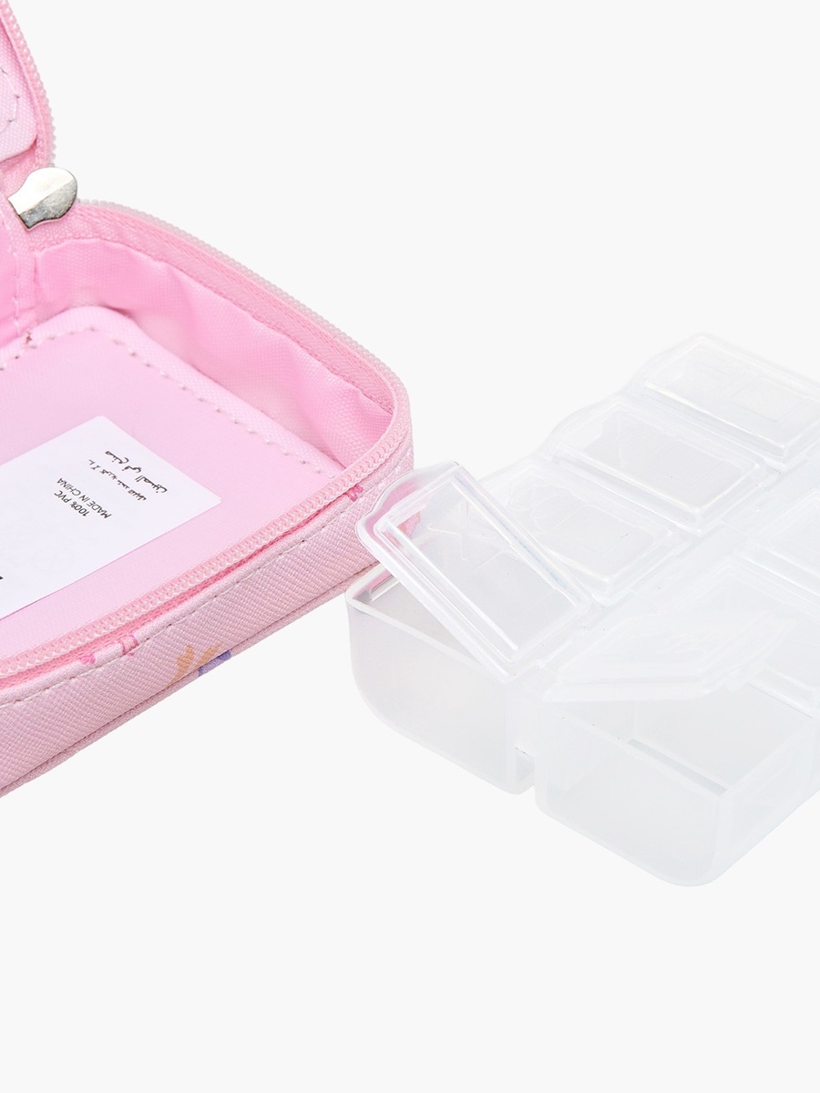 Bow Print Pill Case with Zip Closure