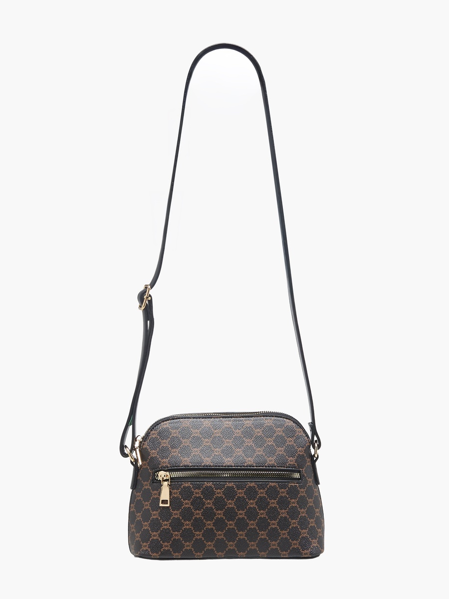 Tom Monogram Print Crossbody Bag with Zip Closure