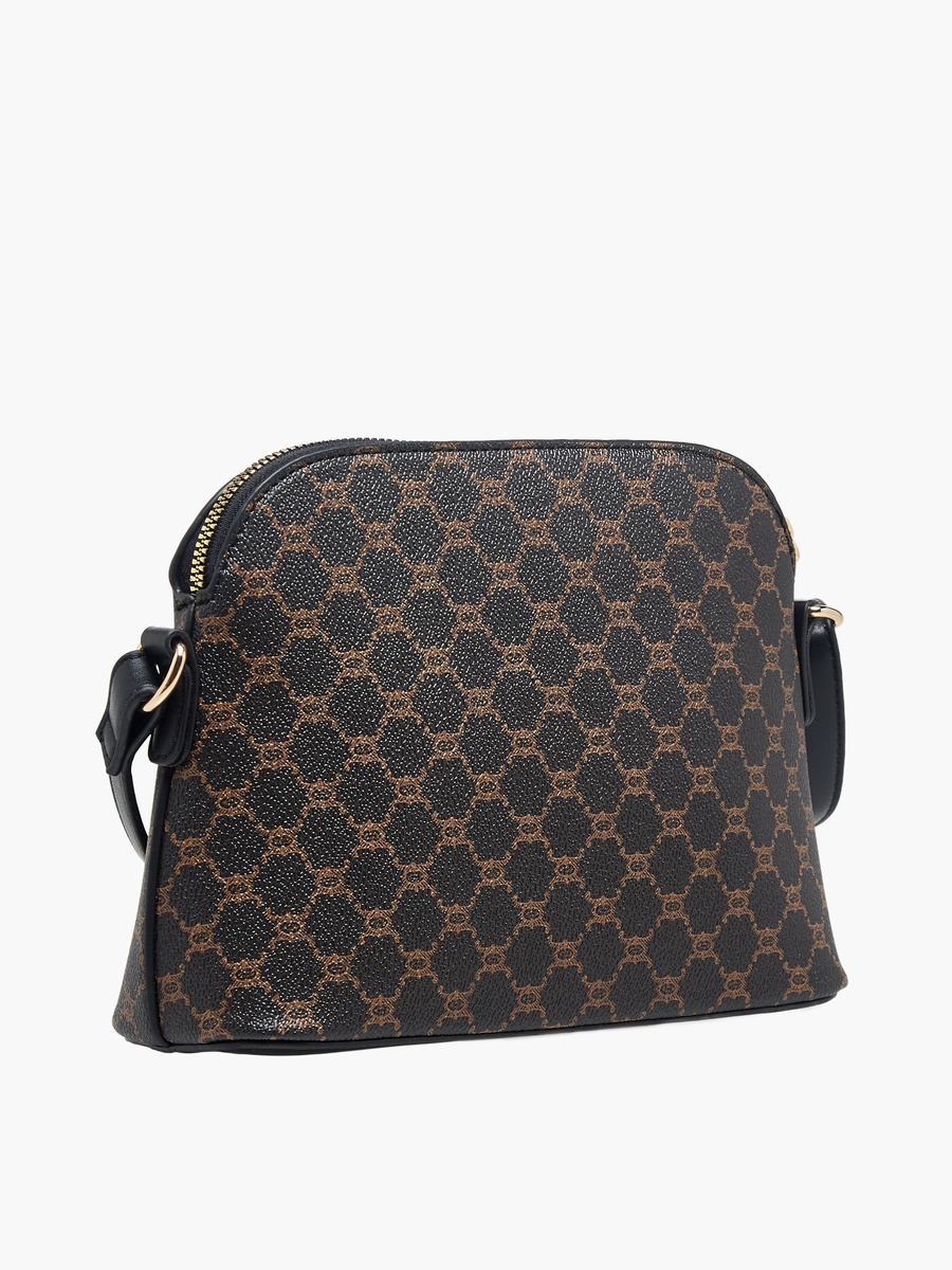 Tom Monogram Print Crossbody Bag with Zip Closure