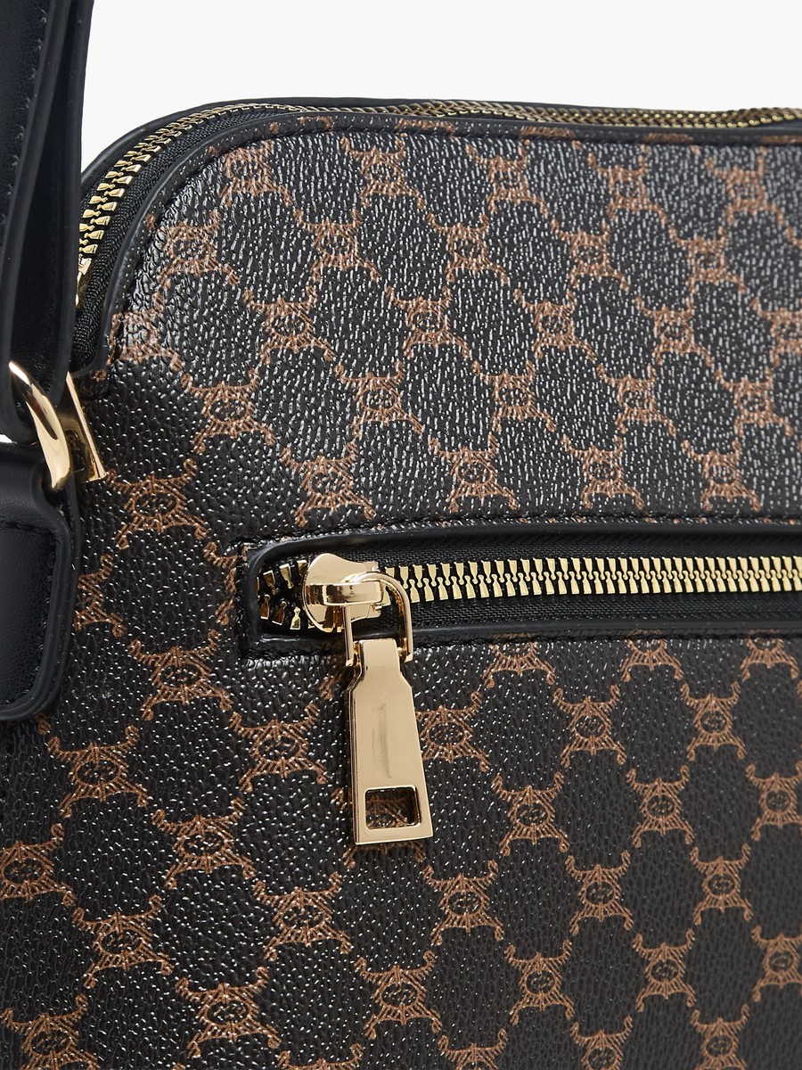 Tom Monogram Print Crossbody Bag with Zip Closure