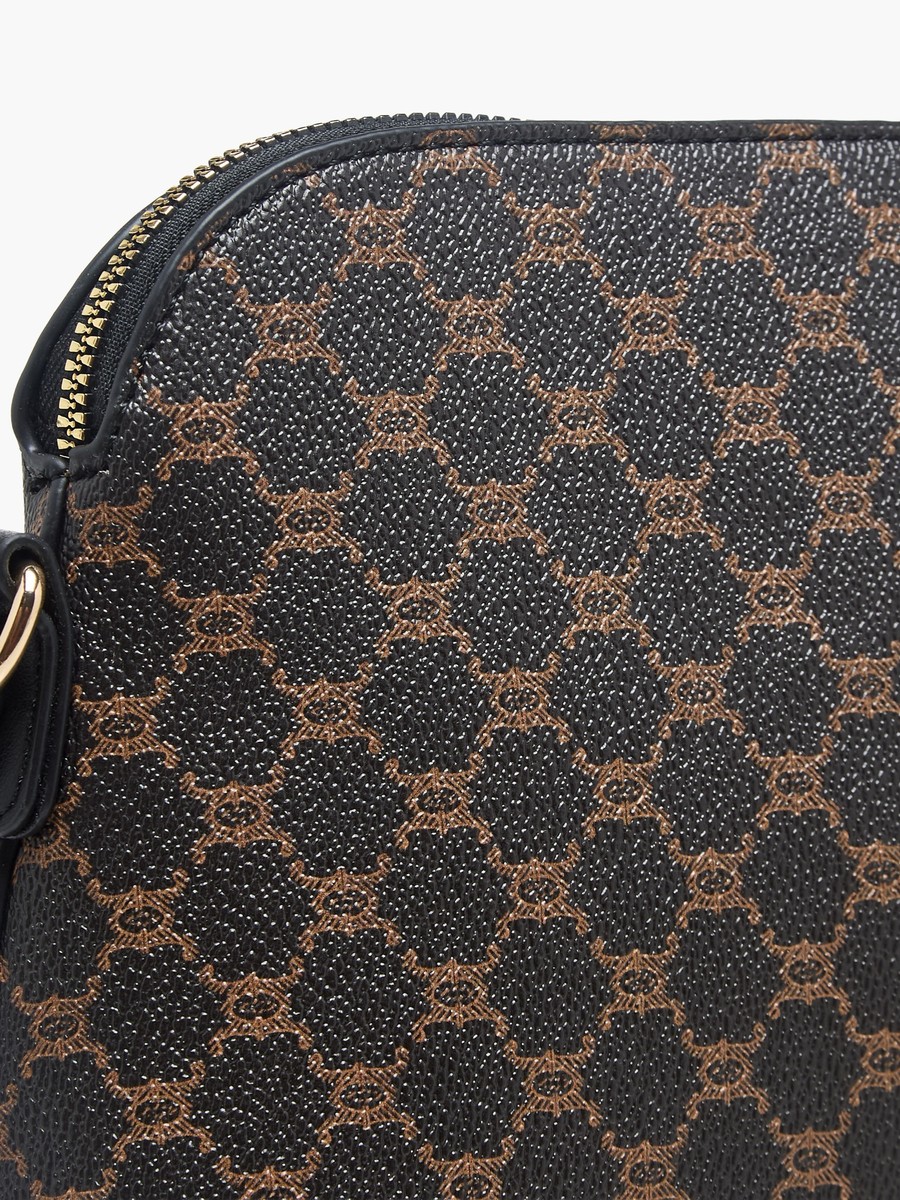 Tom Monogram Print Crossbody Bag with Zip Closure