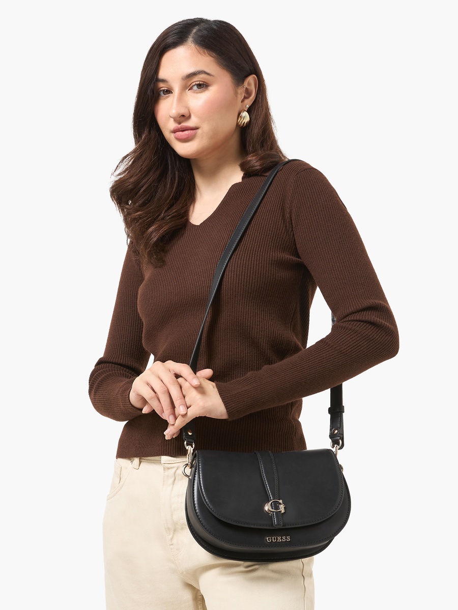 Carrie Solid Crossbody Bag with Detachable Strap