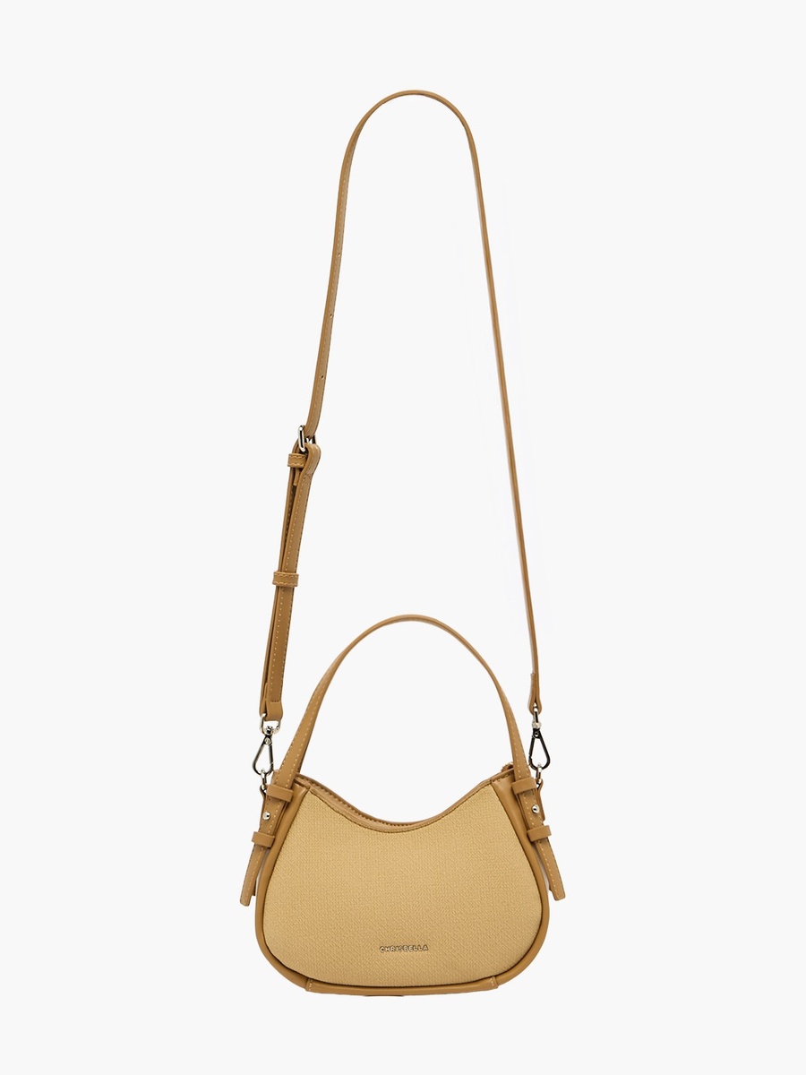 Solid Shoulder Bag with Detachable Strap