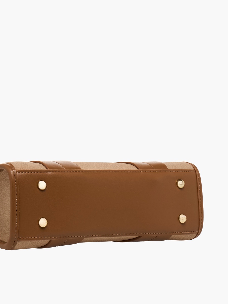 Panelled Tote Bag with Zip Closure