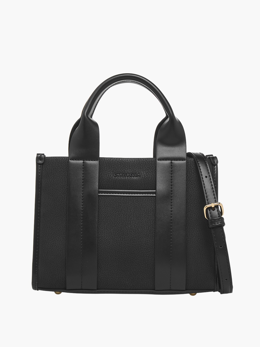 Textured Tote Bag with Detachable Strap