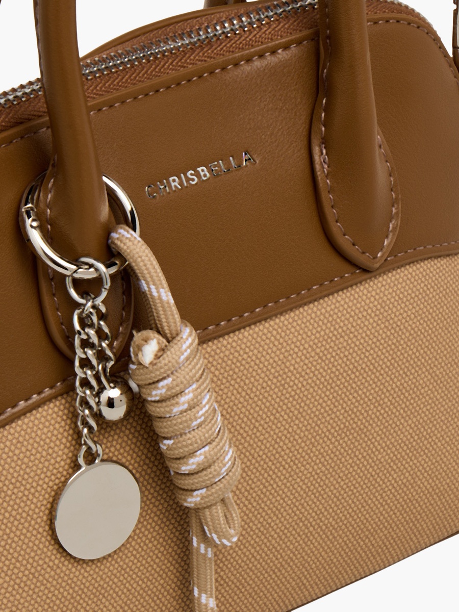 Textured Tote Bag with Detachable Strap