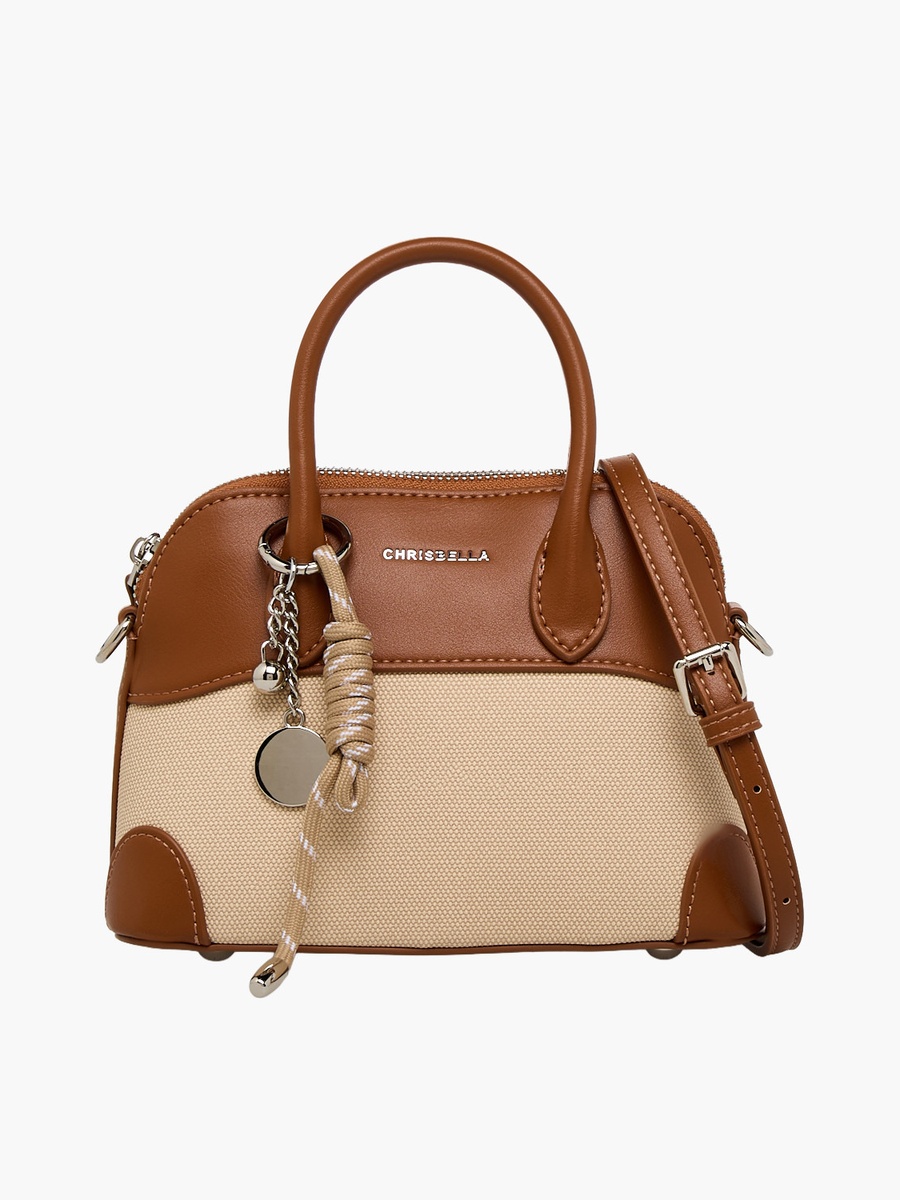 Textured Tote Bag with Detachable Strap