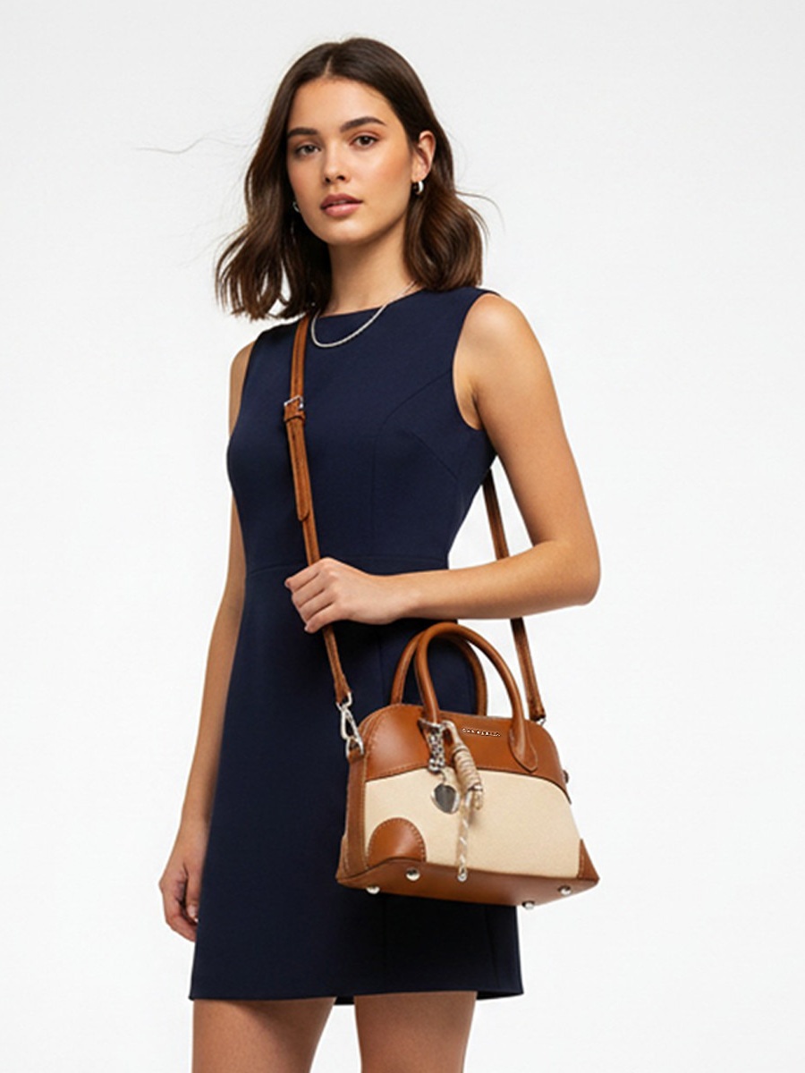 Textured Tote Bag with Detachable Strap
