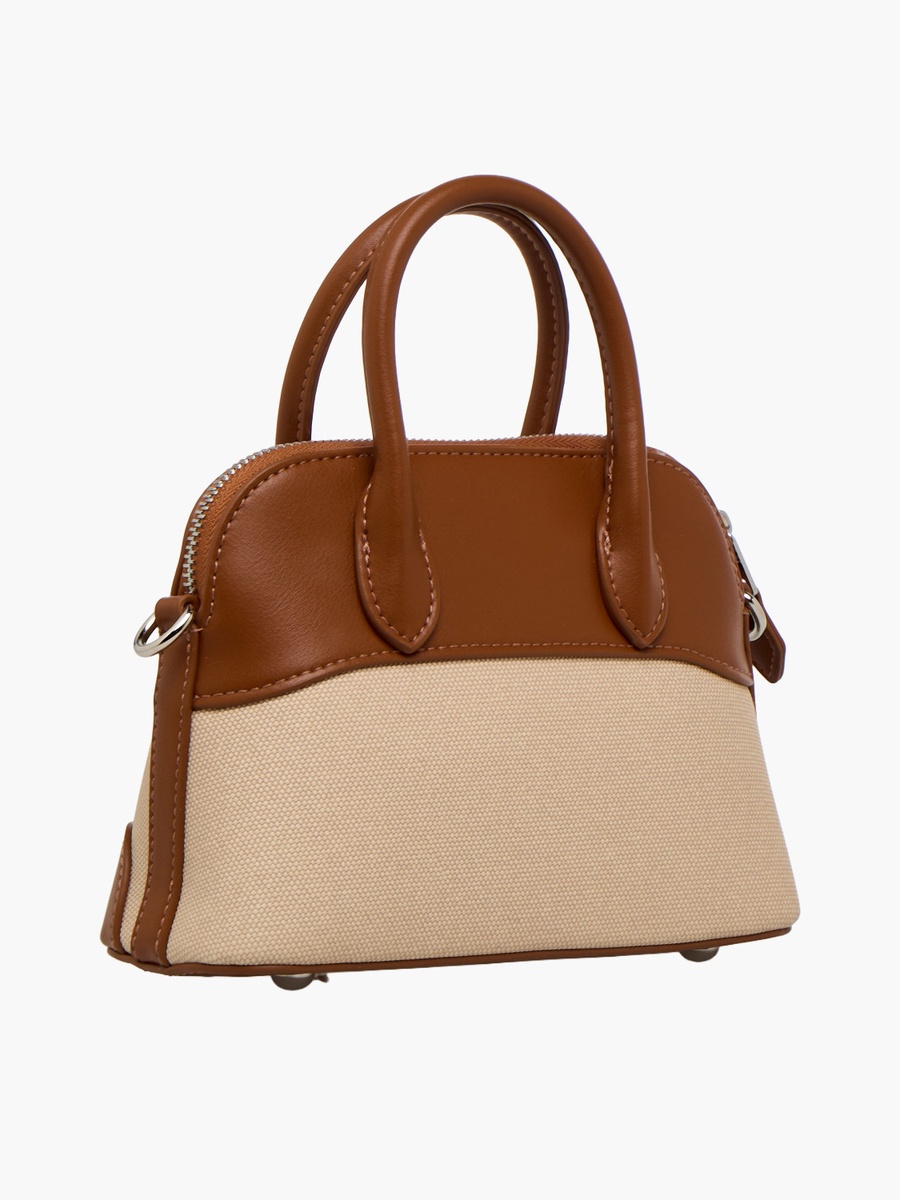 Textured Tote Bag with Detachable Strap
