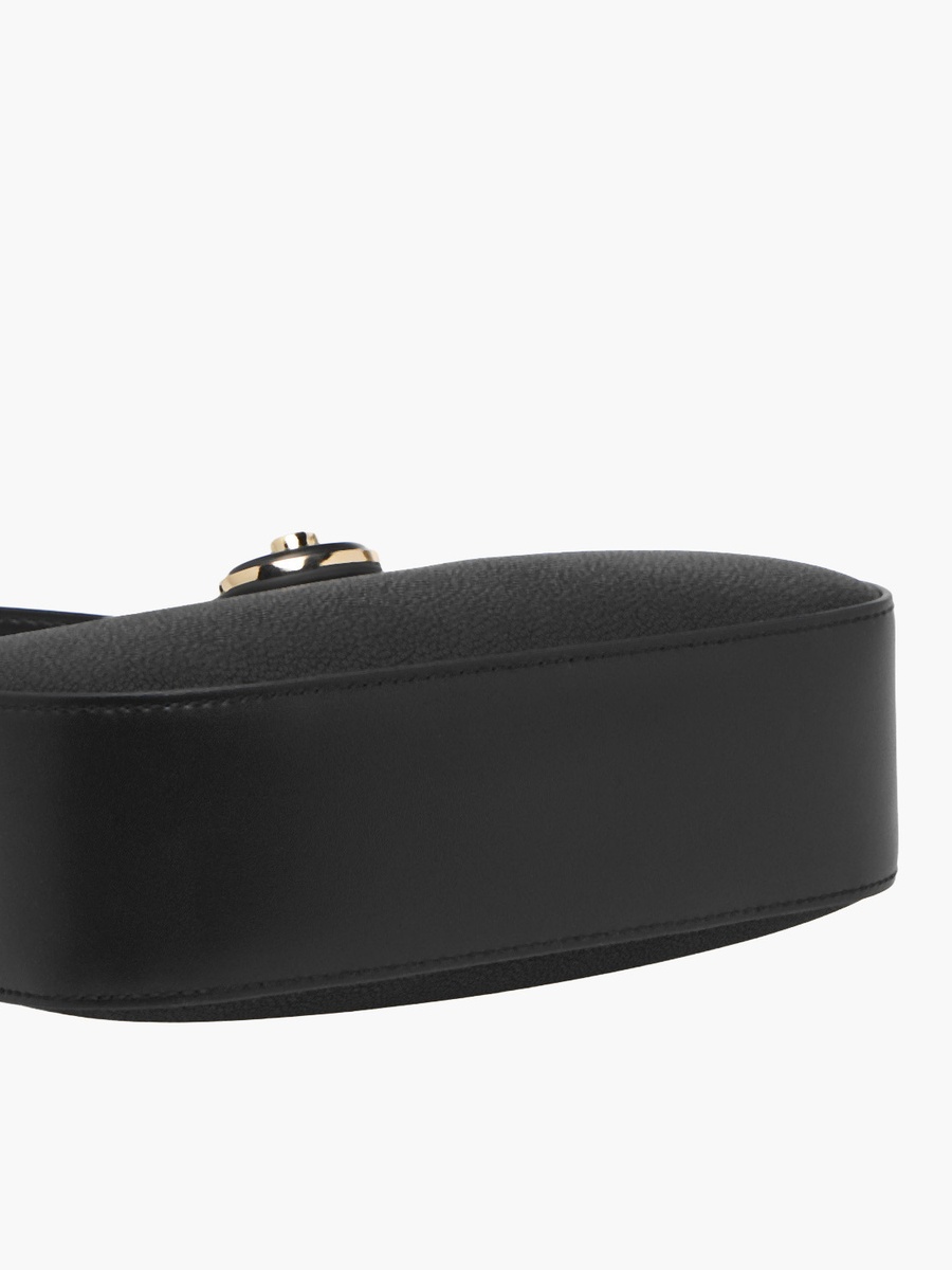 Solid Shoulder Bag with Twist Lock Closure