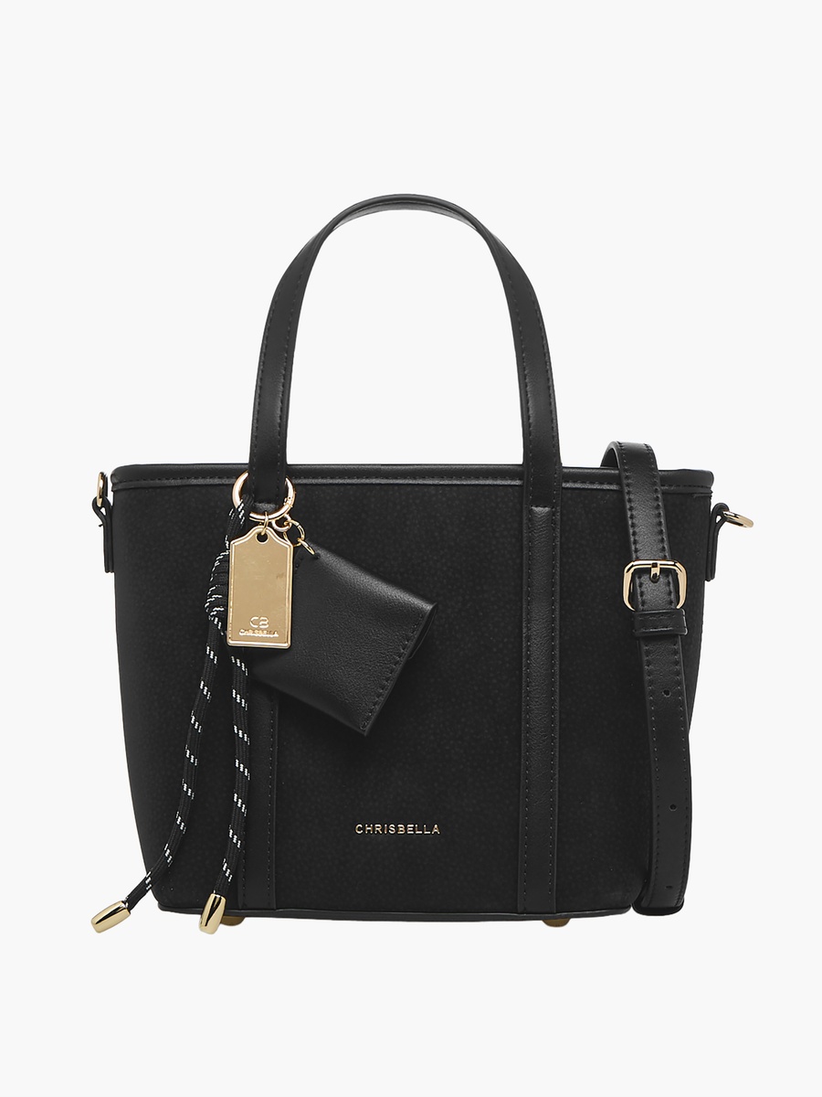 Textured Tote Bag with Zip Closure
