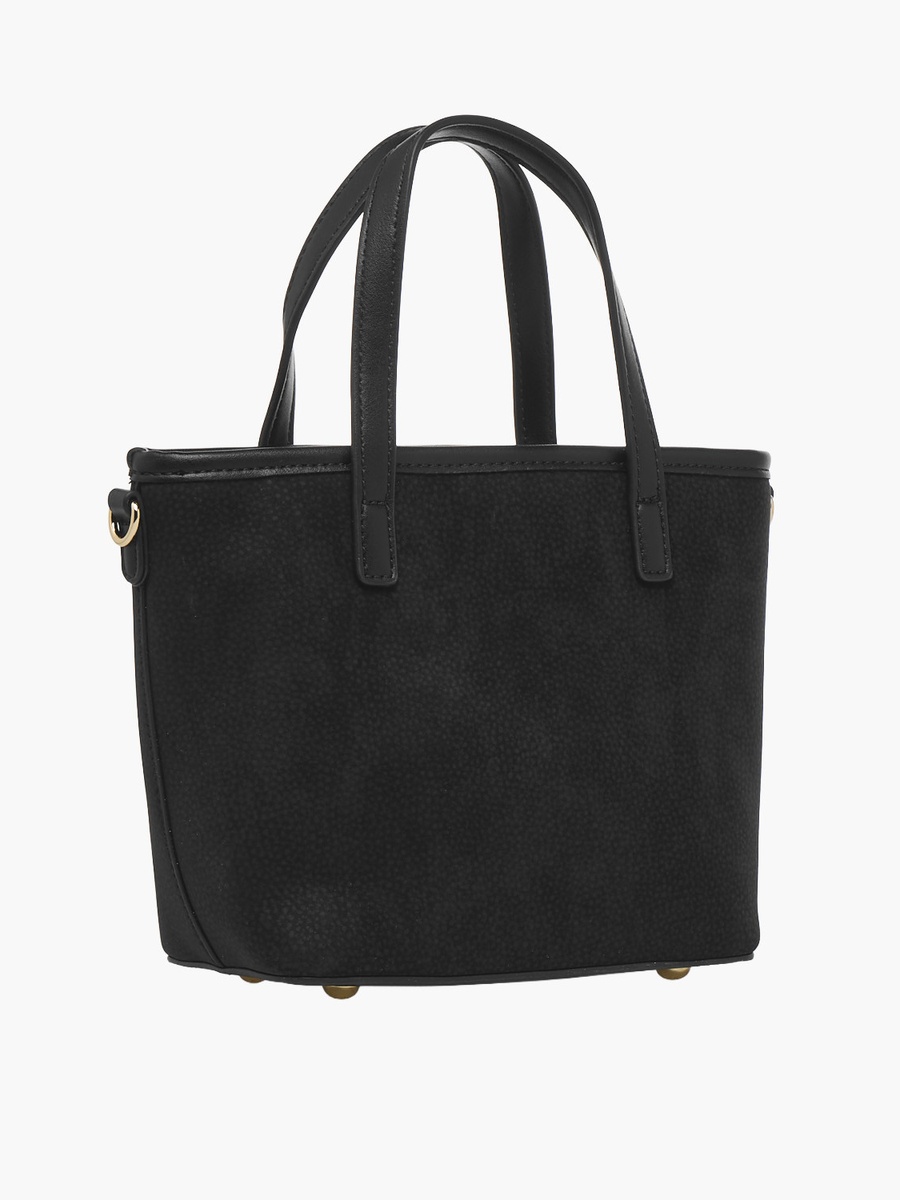 Textured Tote Bag with Zip Closure