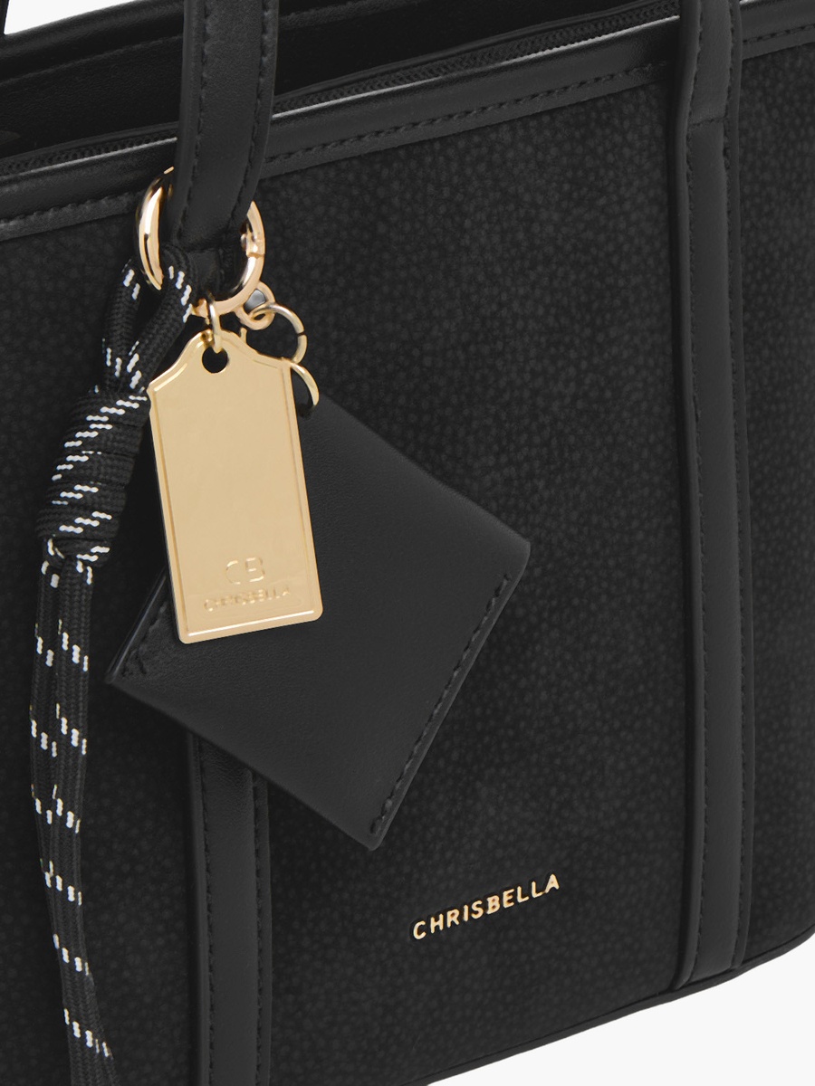 Textured Tote Bag with Zip Closure
