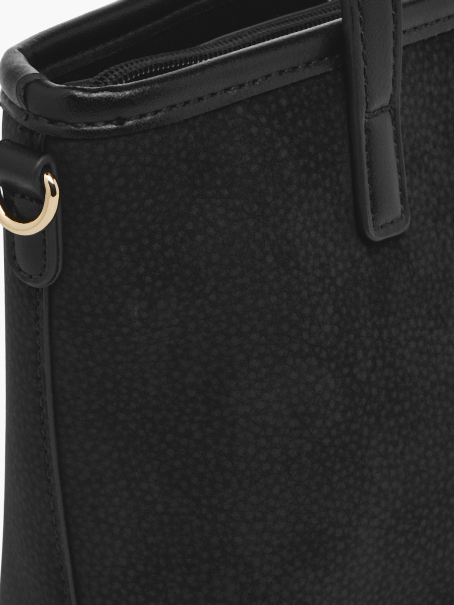 Textured Tote Bag with Zip Closure