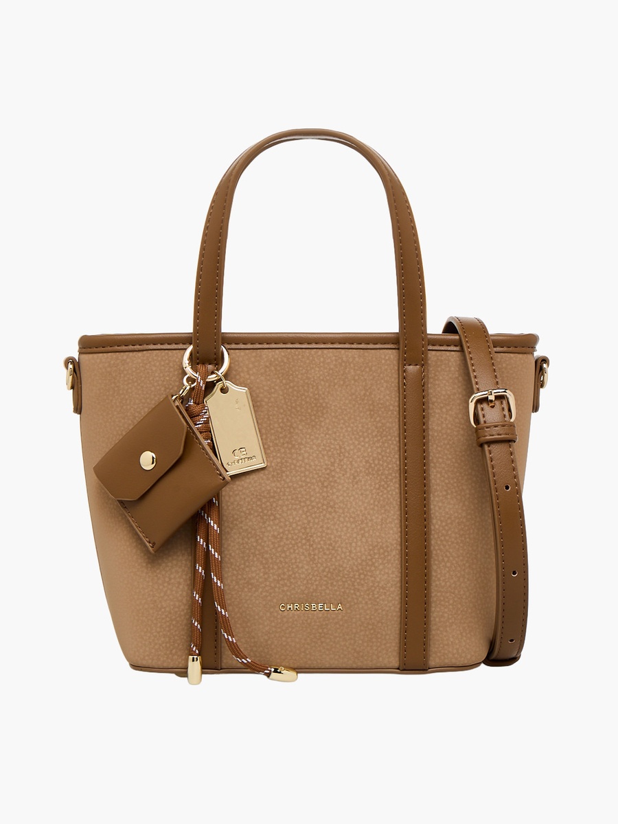 Textured Tote Bag with Zip Closure