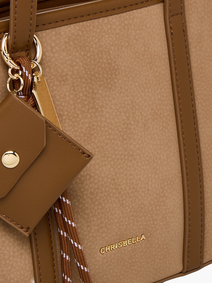 Textured Tote Bag with Zip Closure