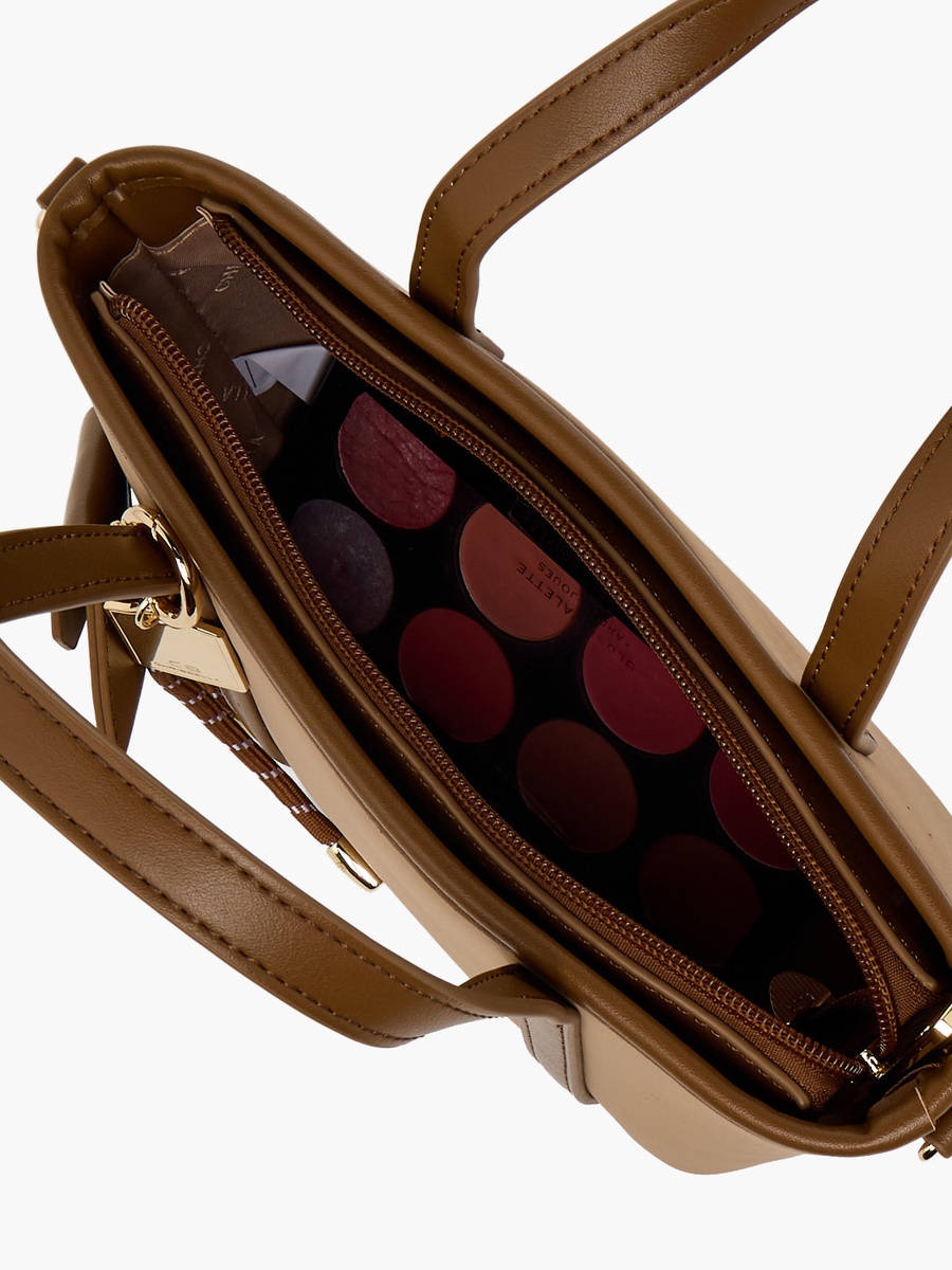 Textured Tote Bag with Zip Closure