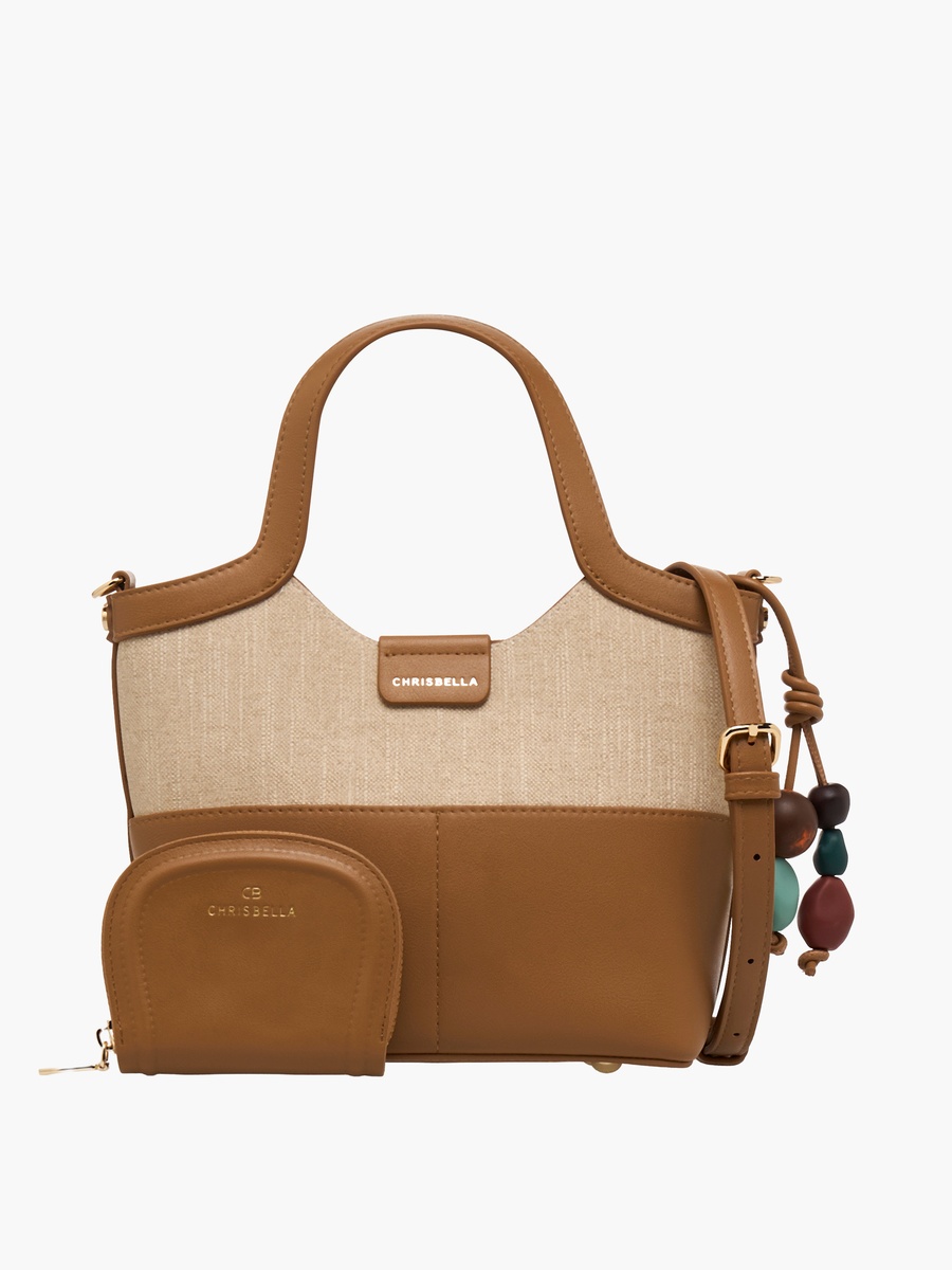 Colourblock Tote Bag with Wallet