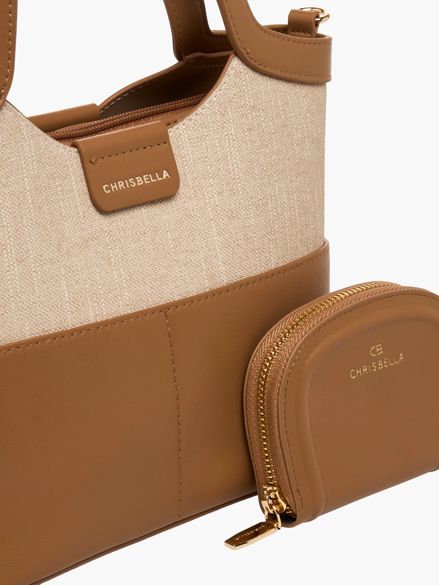Colourblock Tote Bag with Wallet