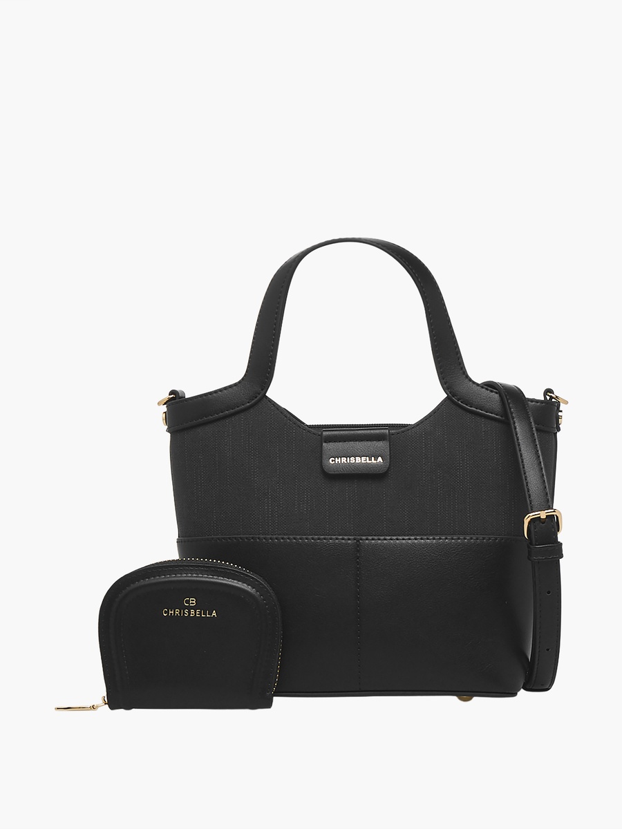 Textured Tote Bag with Coin Pouch