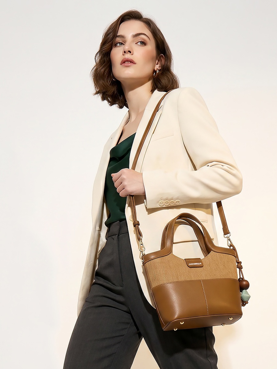 Textured Tote Bag with Wallet