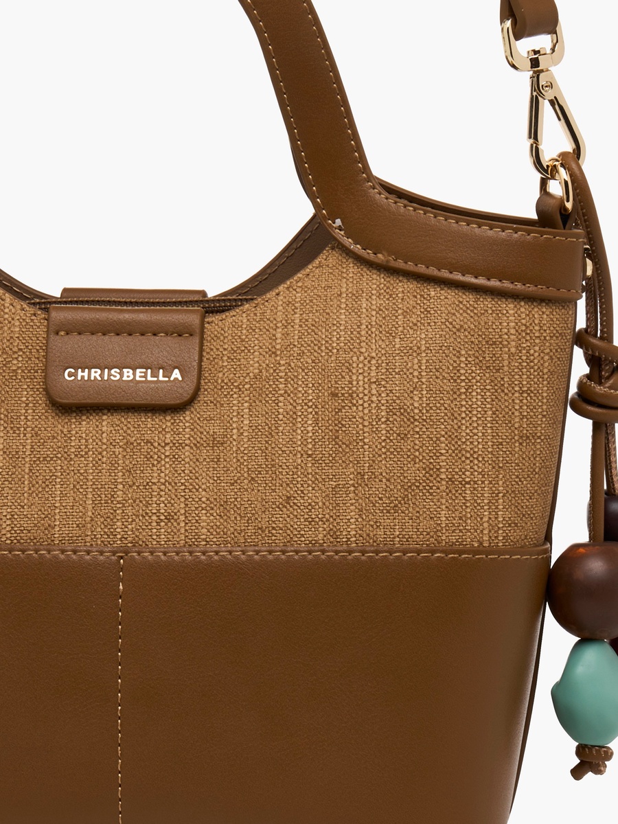 Textured Tote Bag with Wallet
