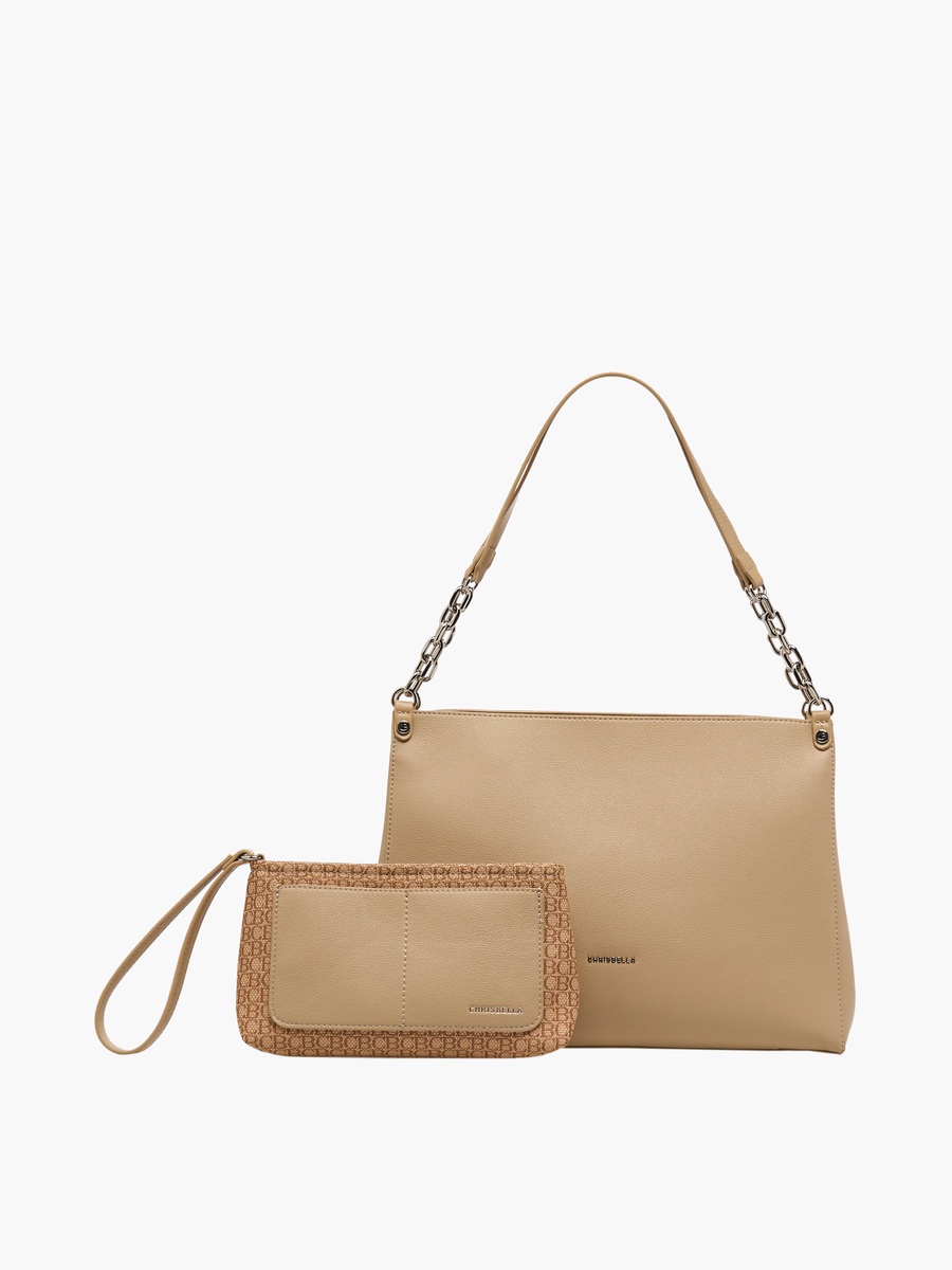 Plain Shoulder Bag with Pouch