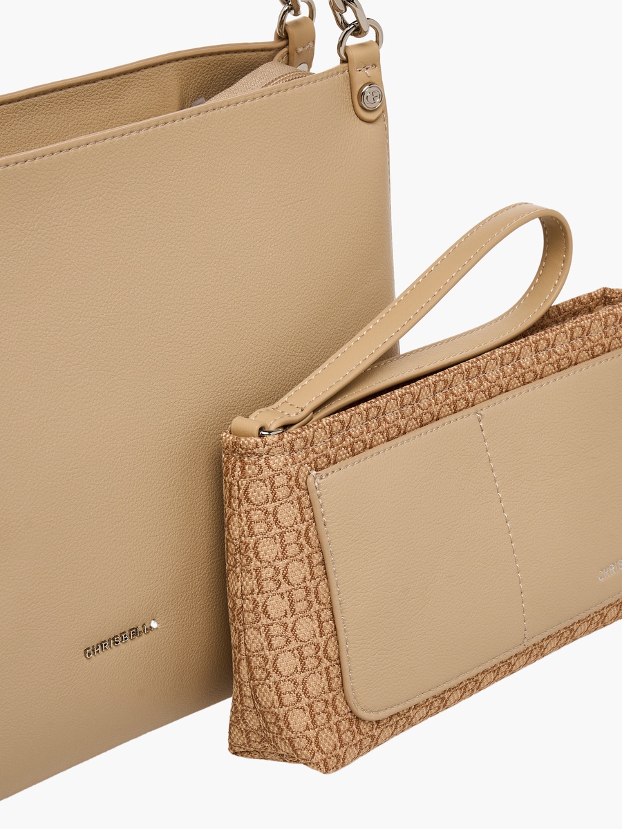 Plain Shoulder Bag with Pouch