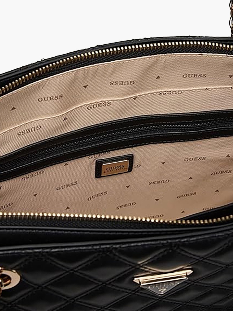 Giully Ii Diamond Quilted Double Handle Tote Bag with Zipper Closure