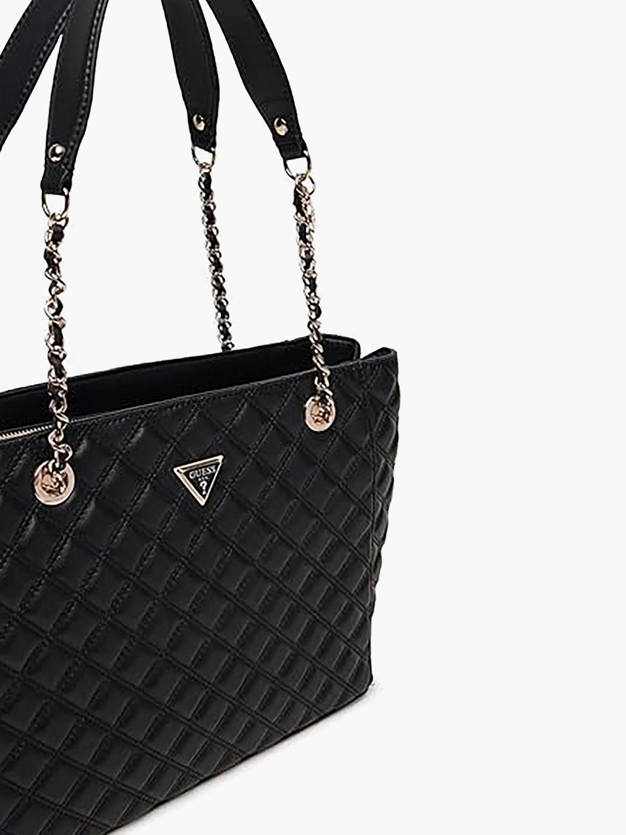 Giully Ii Diamond Quilted Double Handle Tote Bag with Zipper Closure
