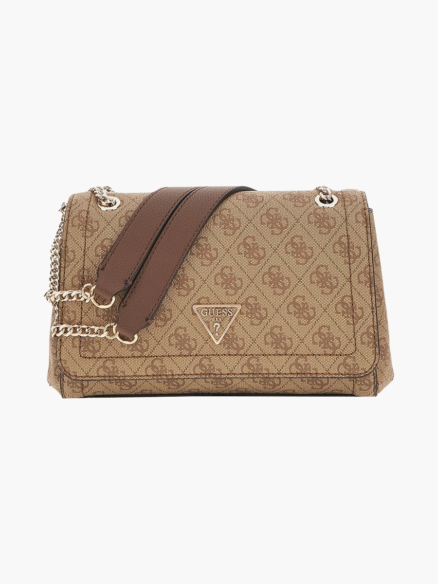 Noelle Ii Monogram Crossbody Bag with Flap Closure and Chain Strap