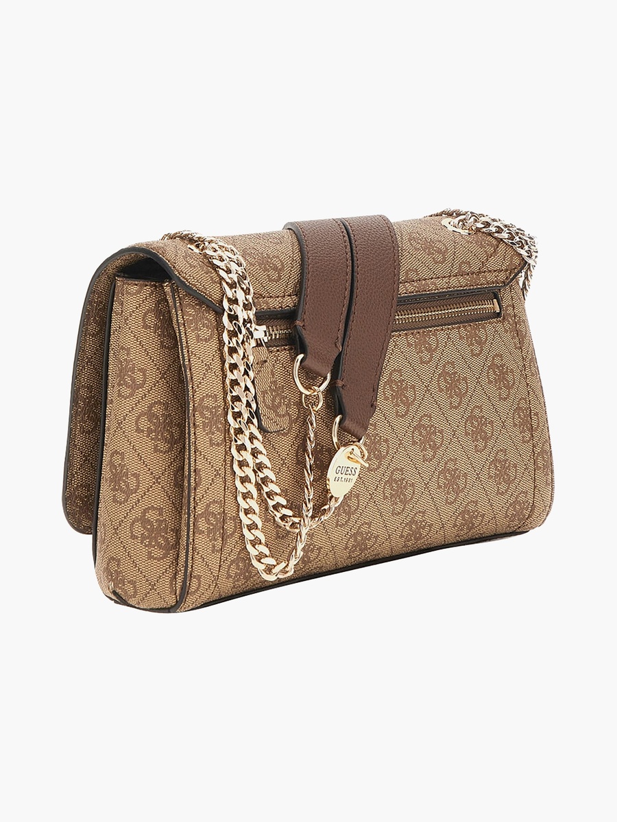 Noelle Ii Monogram Crossbody Bag with Flap Closure and Chain Strap