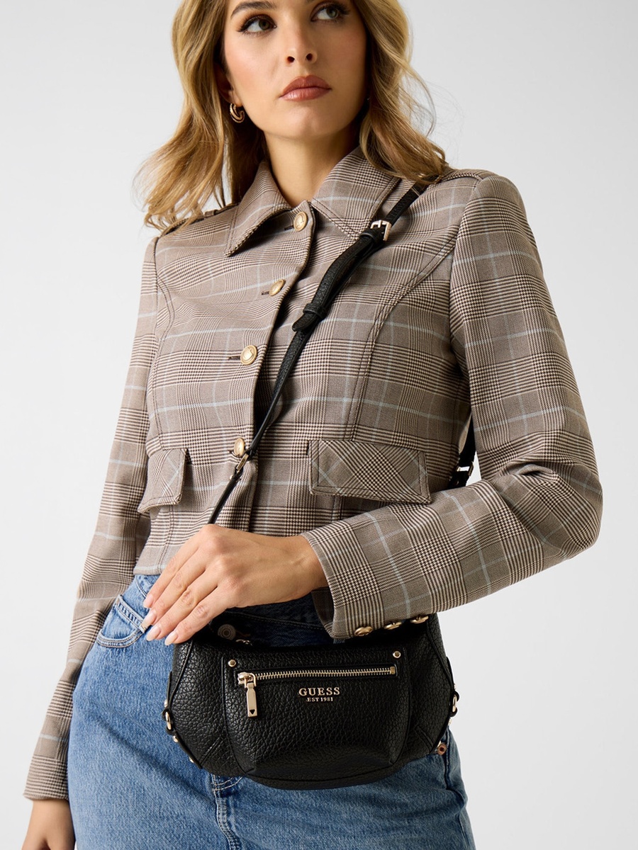 Marsha Pebbled Texture Crossbody Bag with Zipper Closure and Adjustable Strap
