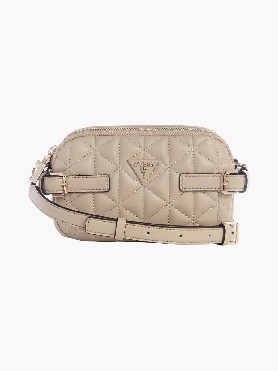 Paisleigh Diamond Quilted Crossbody Bag with Zipper Closure and Detachable Strap