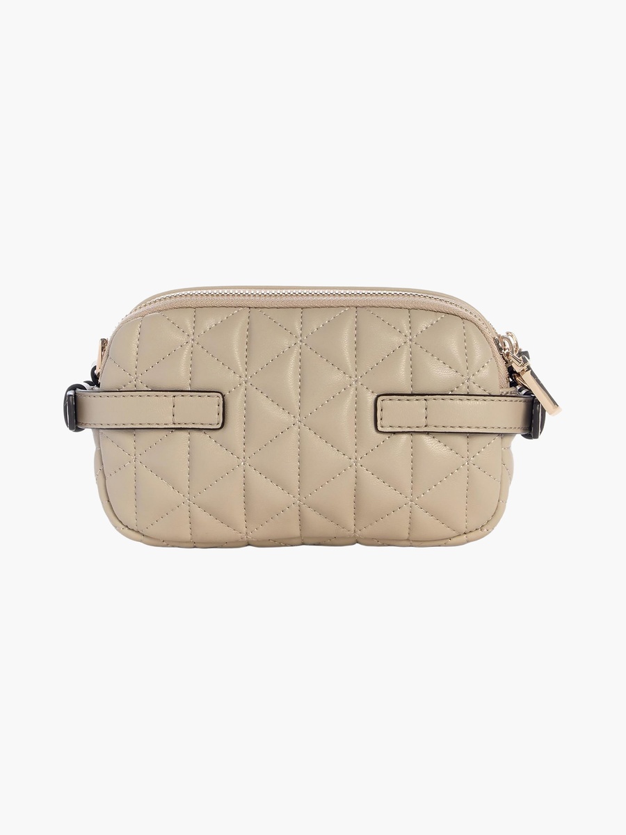 Paisleigh Diamond Quilted Crossbody Bag with Zipper Closure and Detachable Strap
