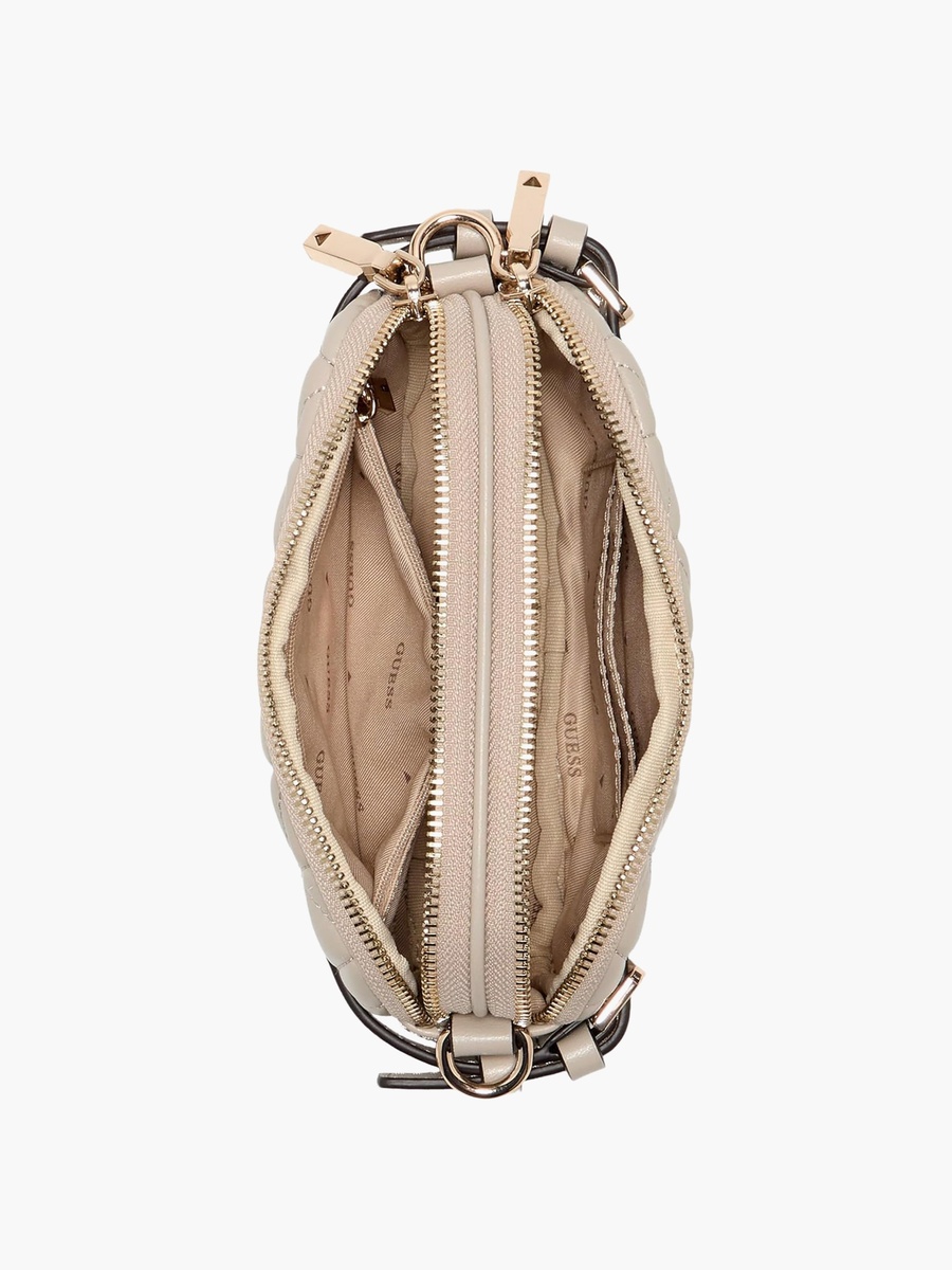 Paisleigh Diamond Quilted Crossbody Bag with Zipper Closure and Detachable Strap