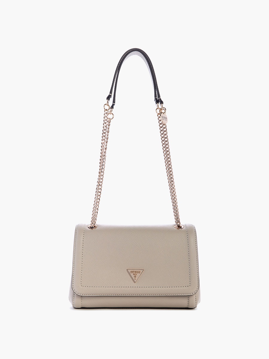 Noelle Ii Saffiano Texture Shoulder Bag with Flap Closure and Chain Strap