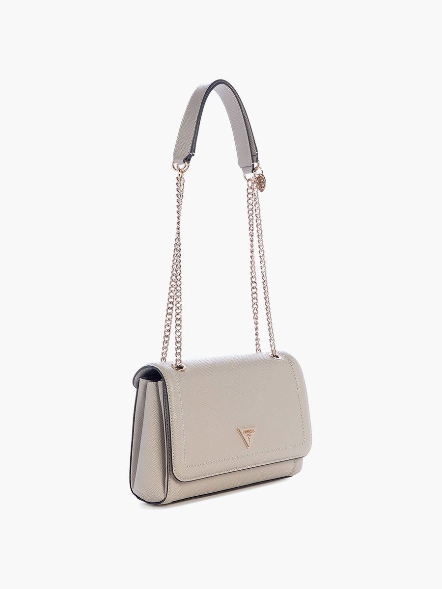 Noelle Ii Saffiano Texture Shoulder Bag with Flap Closure and Chain Strap